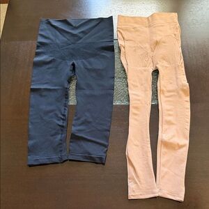 Women High-Waist Leggings – Black and Mauve